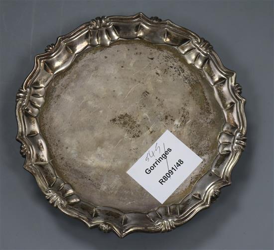 A George II silver waiter, William Peaston, London, 1751, 5.5 oz.